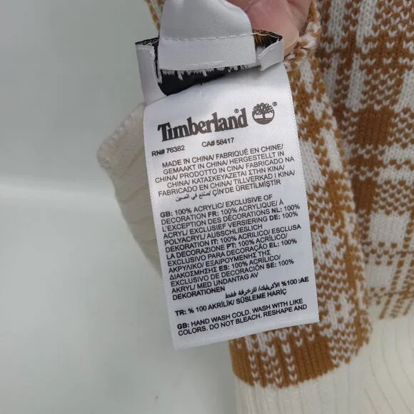 Timberland Plaid Pattern Knit Scarf NWT - Picture 3 of 6